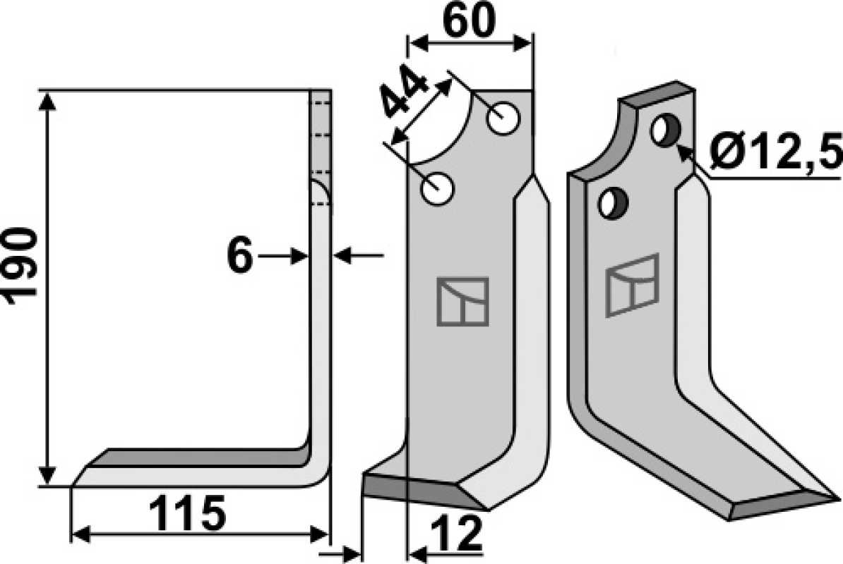 Fräsmesser 190x60mm, links